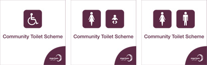 Community toilet scheme stickers