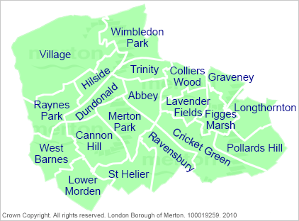 Map of Merton's wards